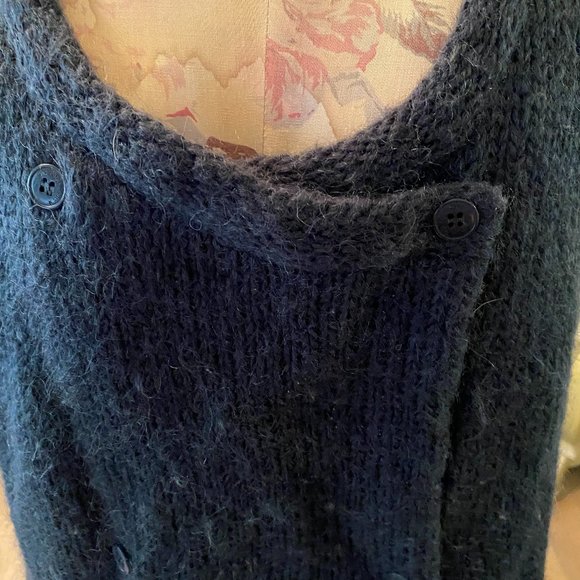 Women's Des Petits Hauts Mohair Dark Teal Sweater Vest - Picture 5 of 8